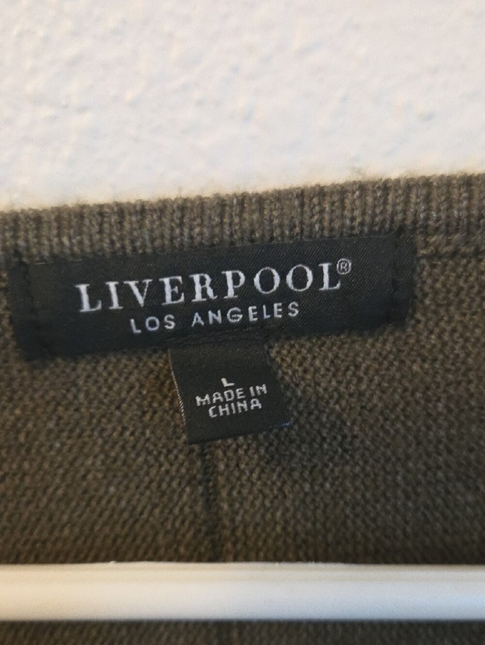Liverpool Olive Scoop-Neck Ribbed Pullover - Picture 3 of 3